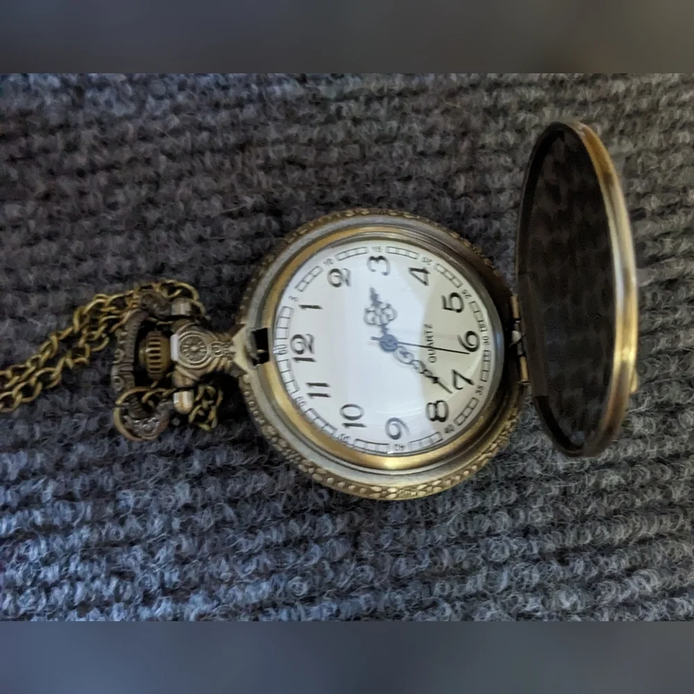 New Bronze Mother Bear And Baby Bear Pocket Watch, T1MISB4D